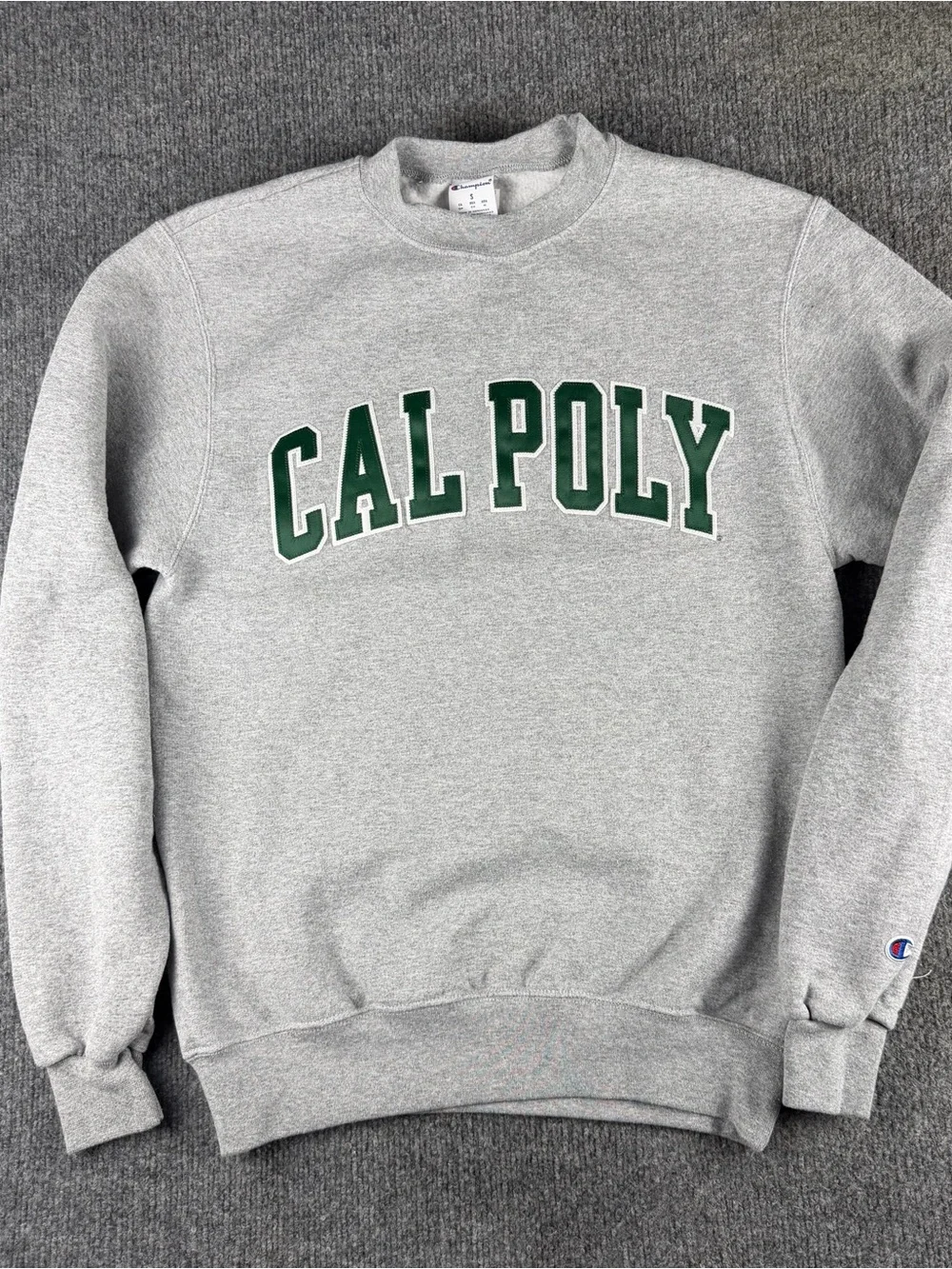 Champion Cal Poly Crewneck Sweater Mens Small Grey Pomona San Luis Obispo Sports